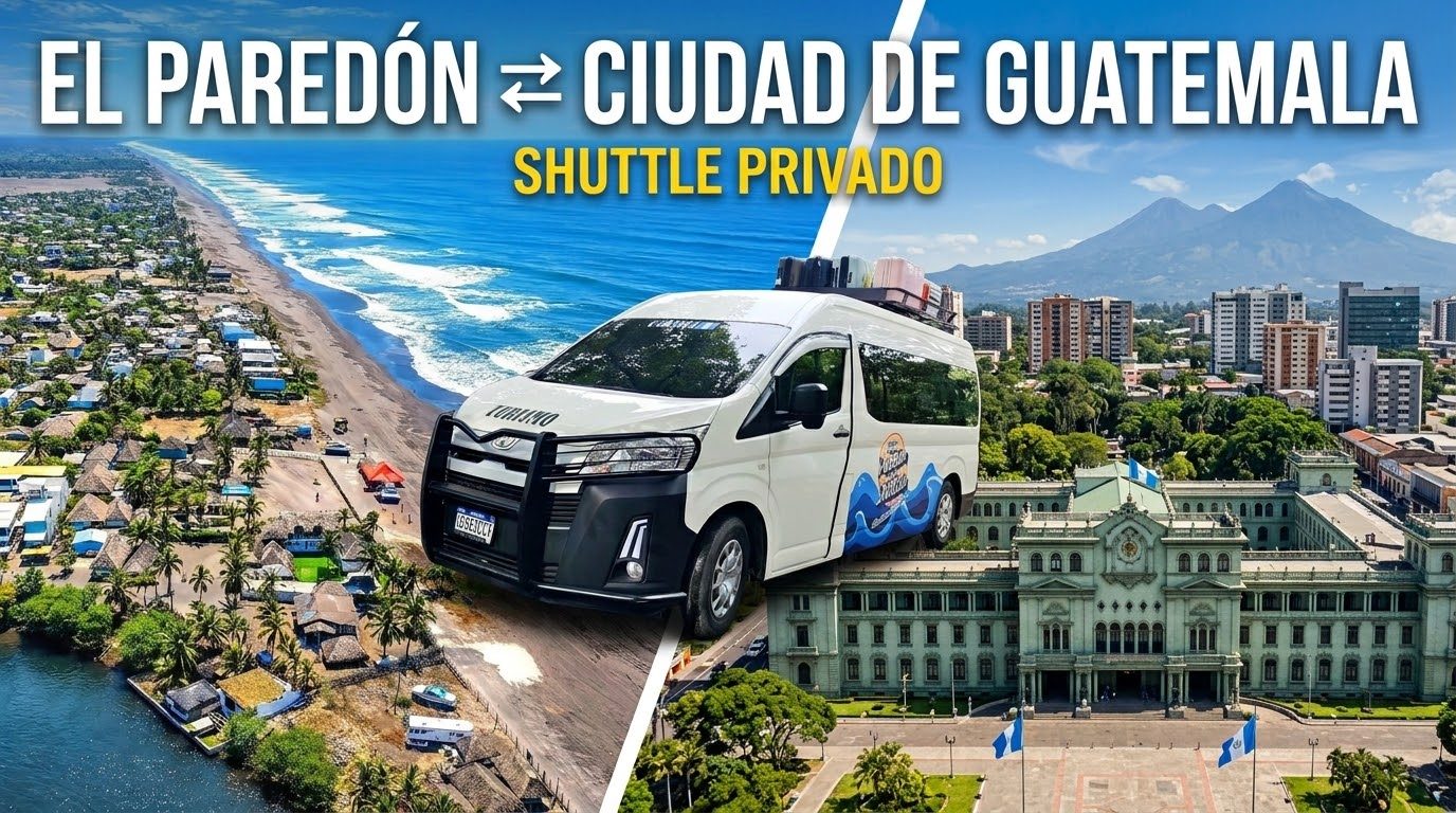 Shuttle privado Paredón → Ciudad de Guatemala (1-3 personas)