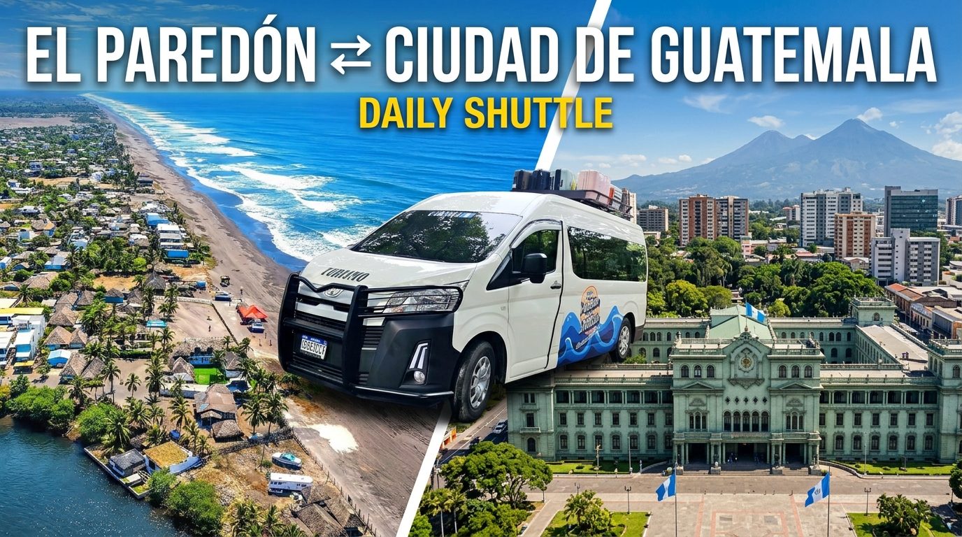 Shuttle colectivo El Paredón → Ciudad de Guatemala
